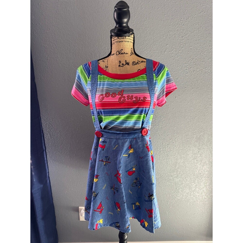 Spirit Chucky Costume with Blue and Red Accents, Large 12-14 New missing socks